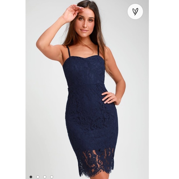 Lulus Dresses & Skirts - NWT License to Love Navy Blue Lace Midi Dress